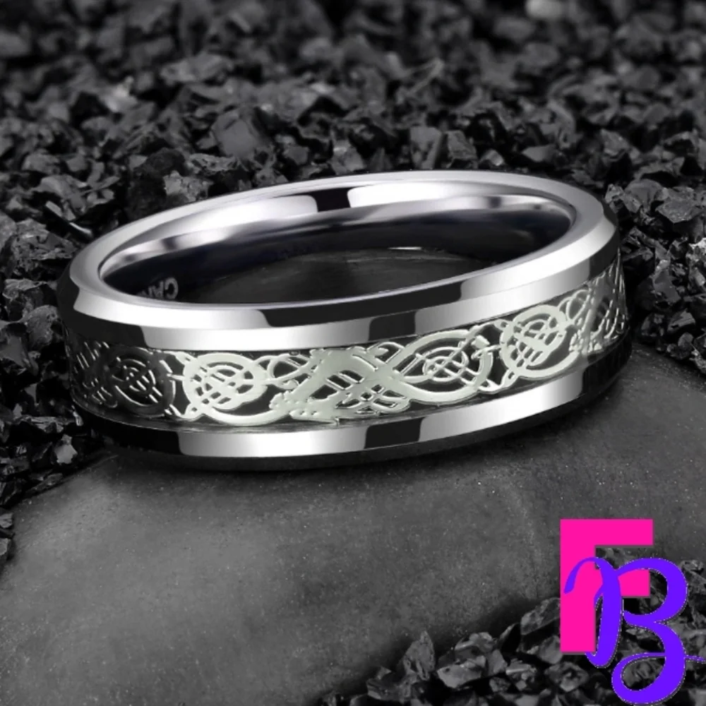 - *NEW!* 6mm / 8mm Tungsten Carbide Celtic Dragon Ring - Picture 3 of 9